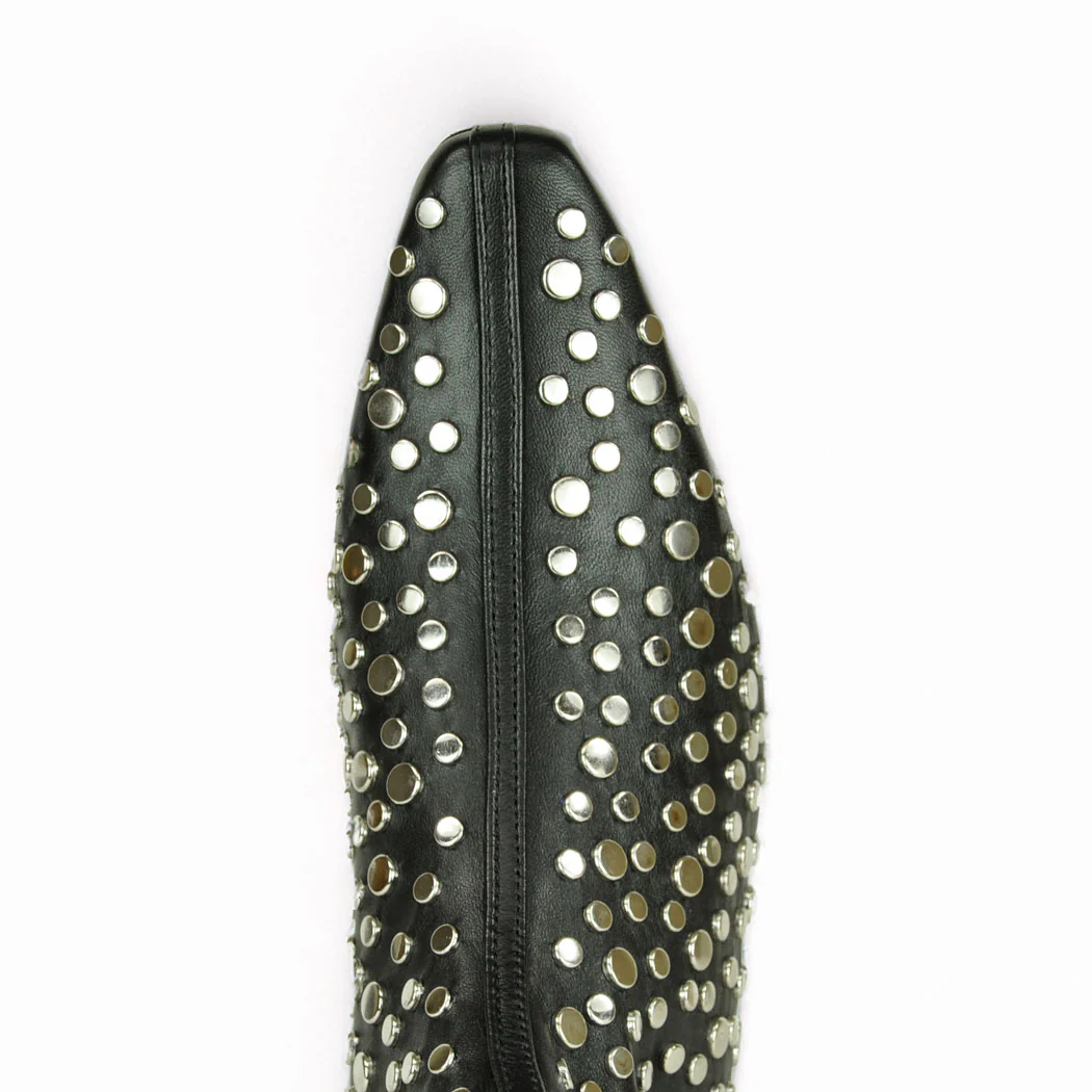 Wally-Flat-Ankle Studded Leather Flat Boot - Image 3