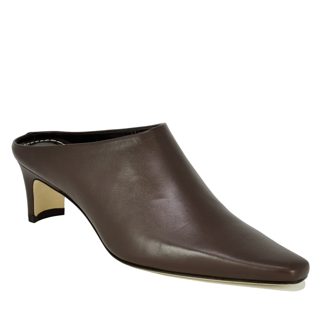 Wally Mule Leather Heel Mule