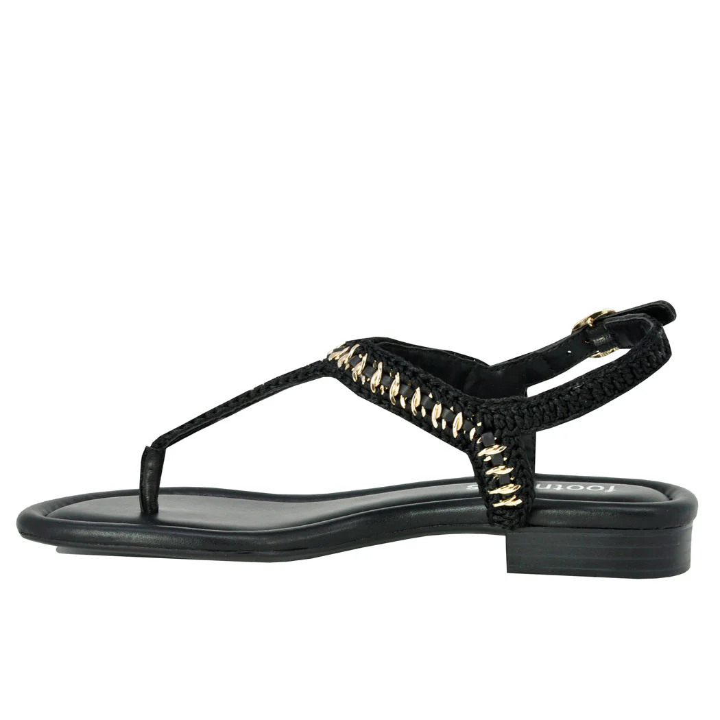 Yaella Leather Chain Thong Sandal - Image 4