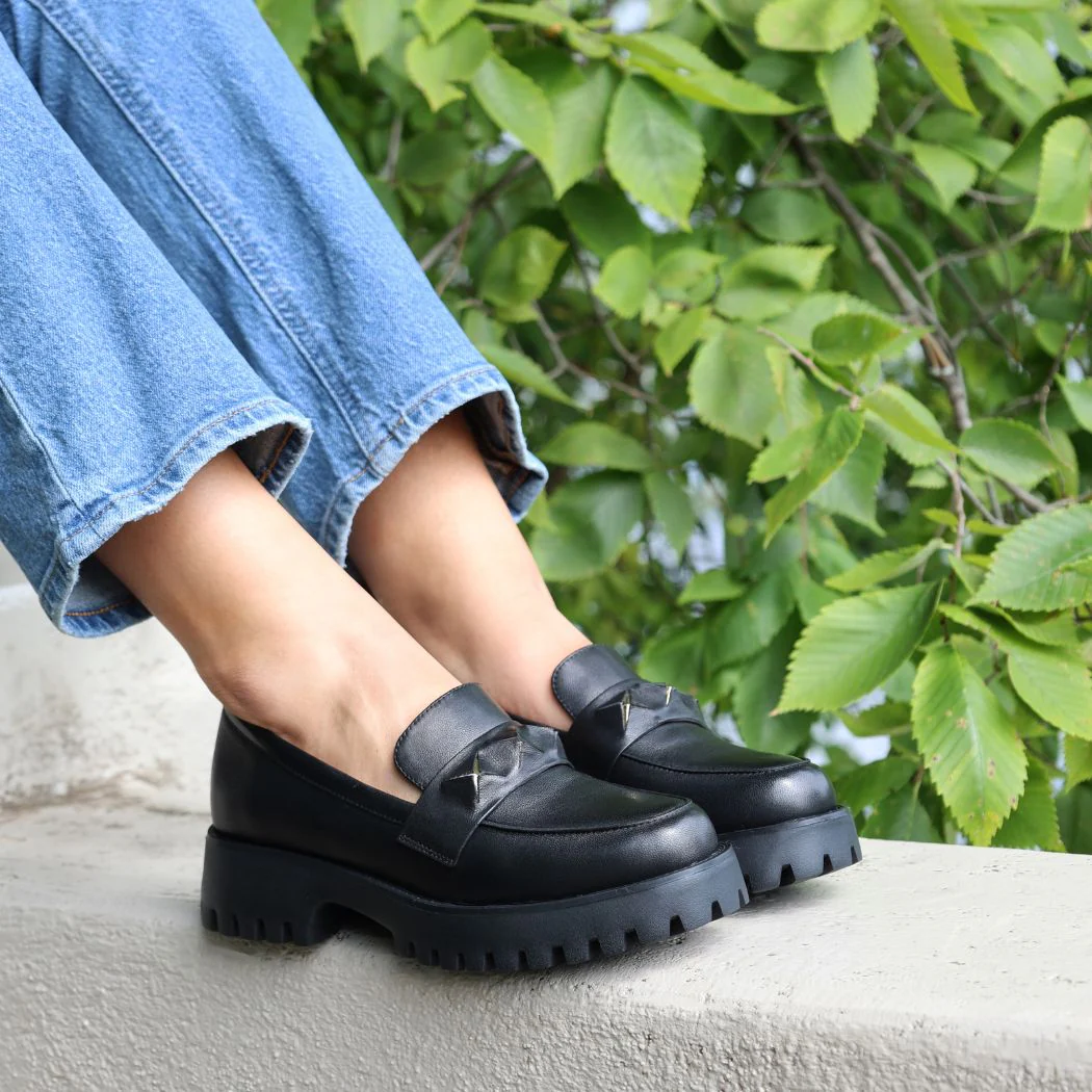 Zofie Leather Stud Loafer - Image 2