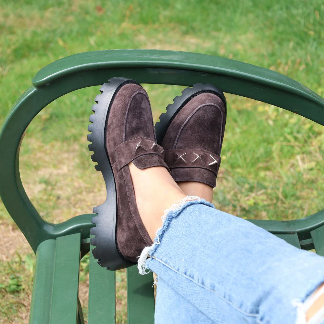 Zofie Suede Stud Loafer - Image 2